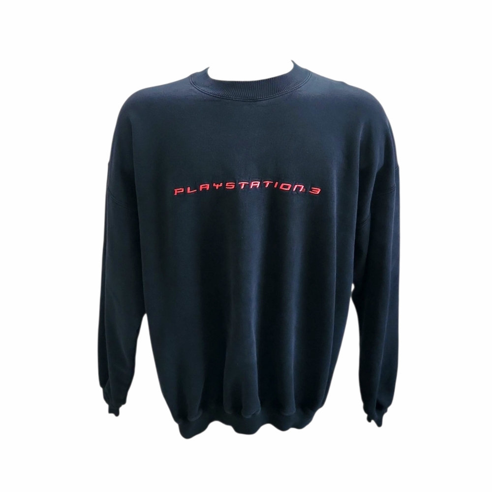 Sony PlayStation Vintage 00's Y2K PS3 OG Official Embroidered Black Crewneck XL